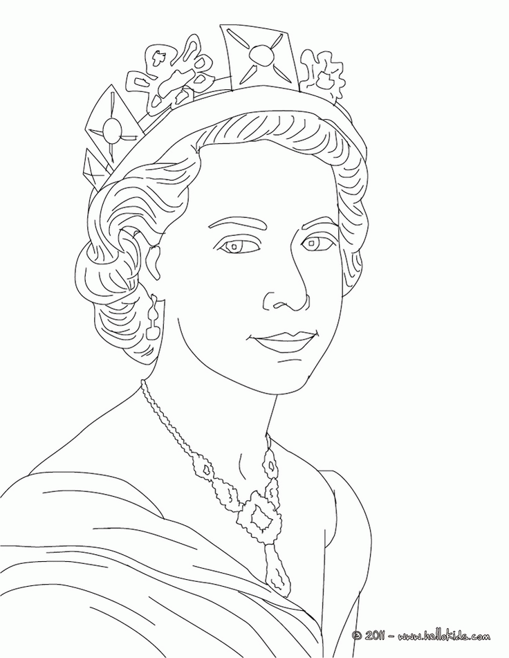 QUEEN ELIZABETH II Colouring Page | Coloring Pages - Coloring Home