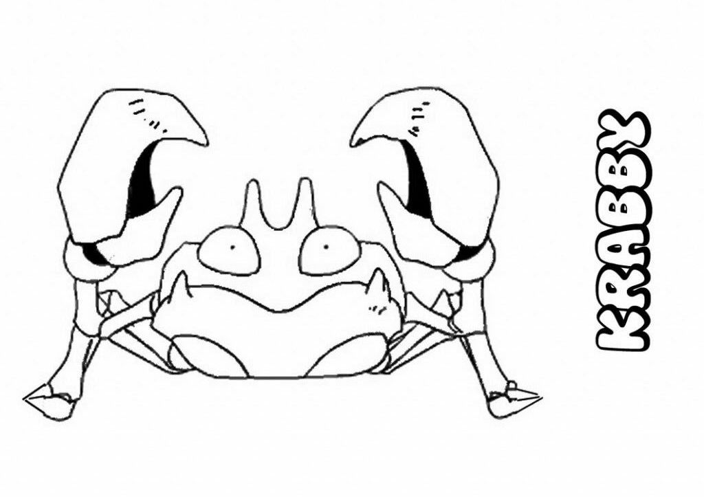 Cartoon: Printable Krabby Pokemon Coloring Page Source Picture 