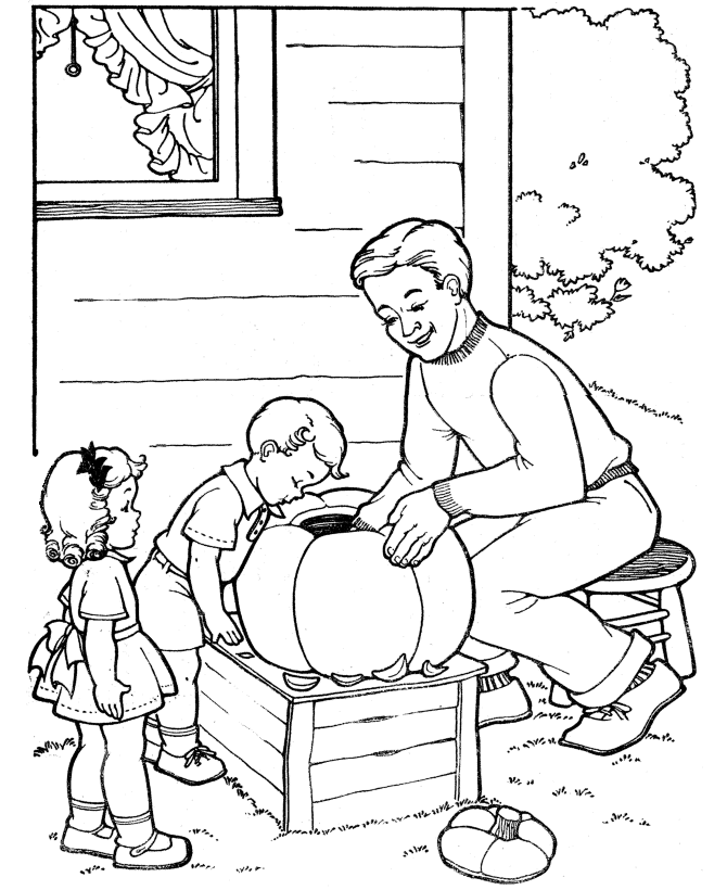 Halloween Party Coloring Pages - Getting Ready for a Halloween 