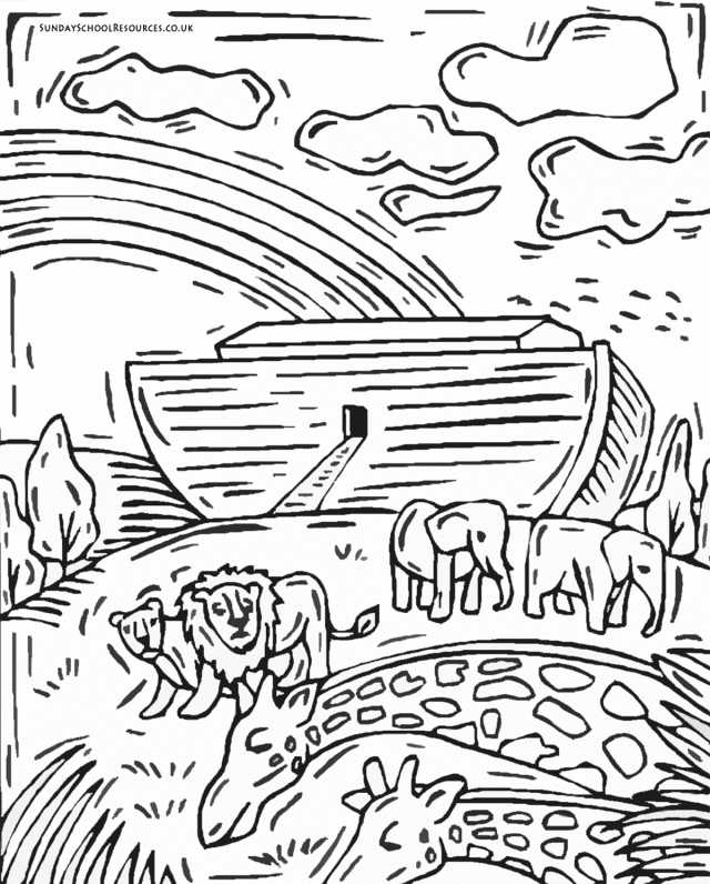 Noah And The Ark Coloring Pages - Coloring Home