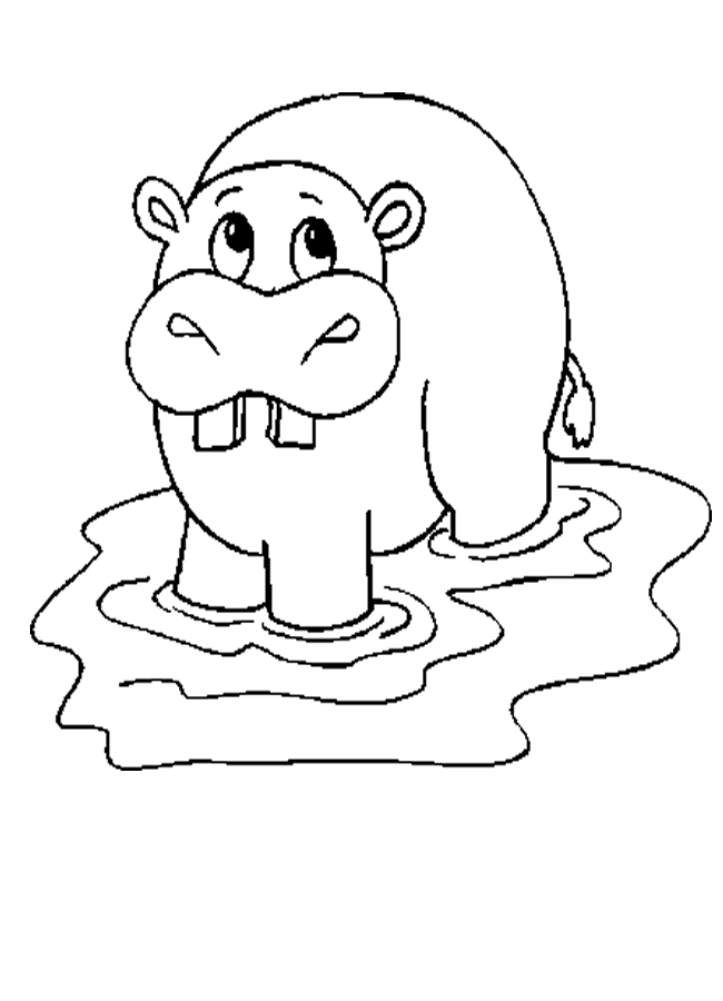 Free Hippo Coloring Sheet - Homeschool Helper