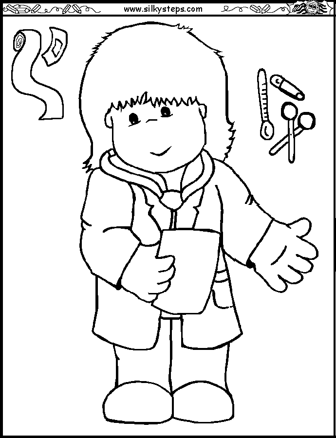 Doctor colouring picture