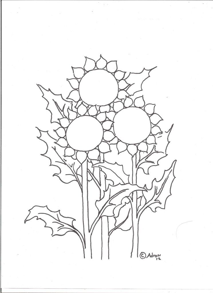 Print Sunflowers Coloring Pages Hd Background In High Resolution 