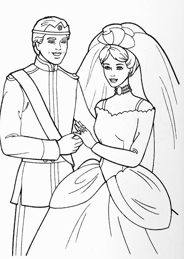 Barbie Princess Coloring Pages for Kids Printable barbie and ken 