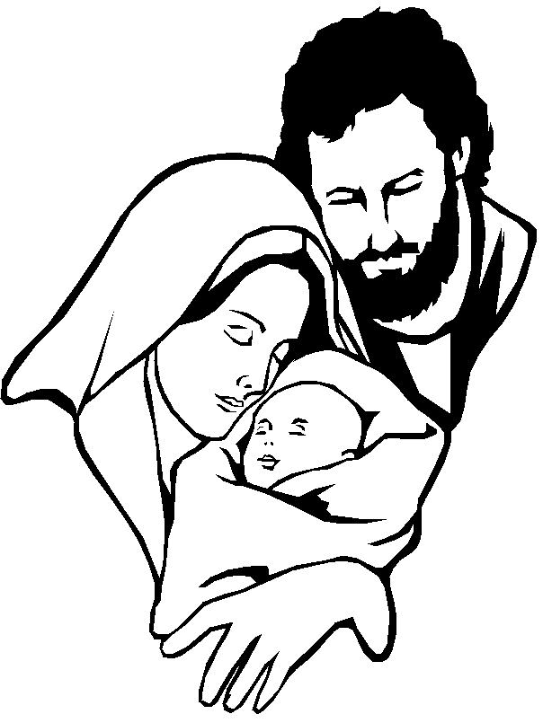 Mary Joseph Coloring Pages Free Printable Page Baby Jesus