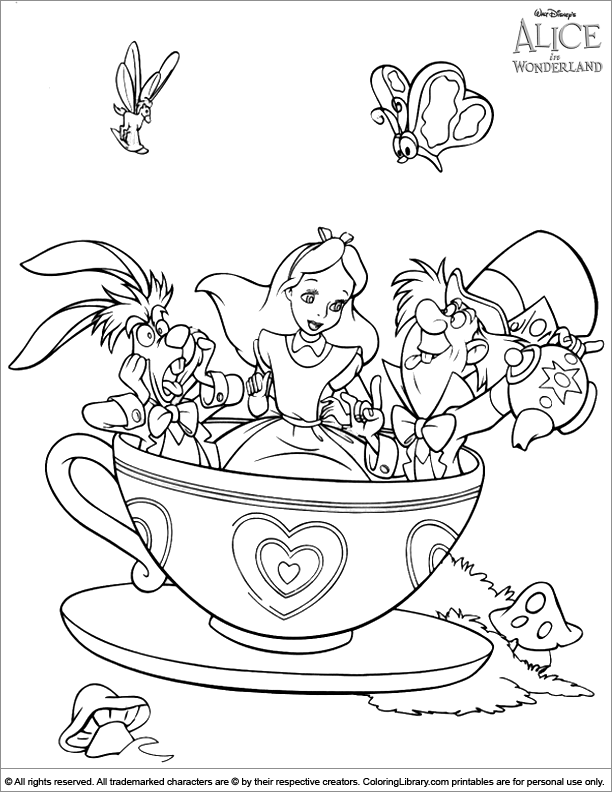 Alice In Wonderland Coloring Pages To Print Coloring Home