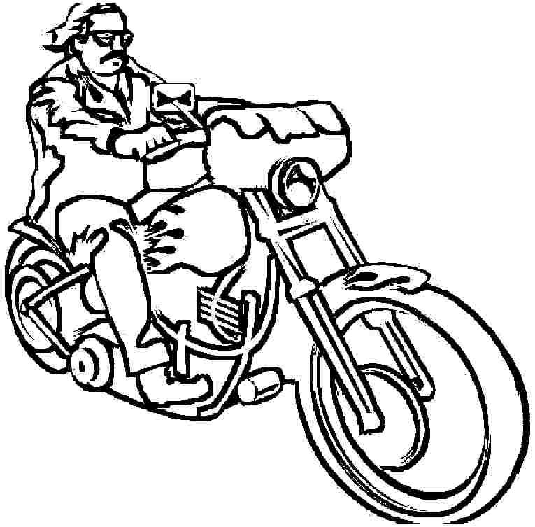 Printable Free Transportation Motorcycle Coloring Sheets For 