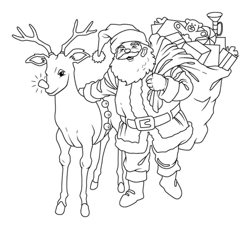 Download Santa's Reindeer Coloring Pages Free Or Print Santa's 