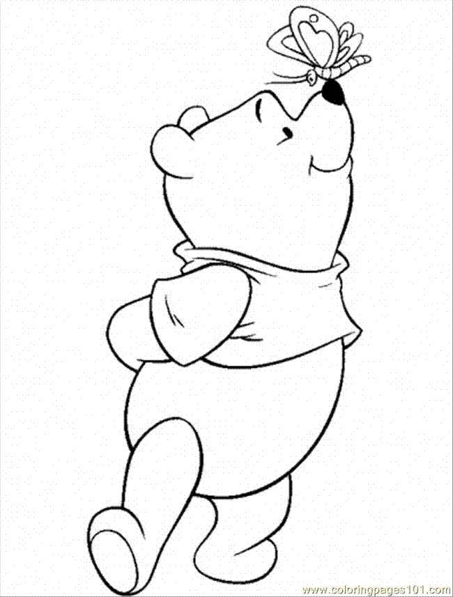 Coloring Pages Smile With Butterfly (Cartoons > Winnie The Pooh 
