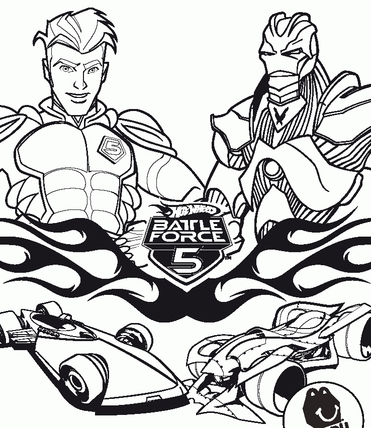 Hot wheels Battle Force 5 coloring page