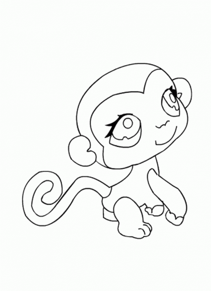 Baby Monkey Coloring Page Sheet