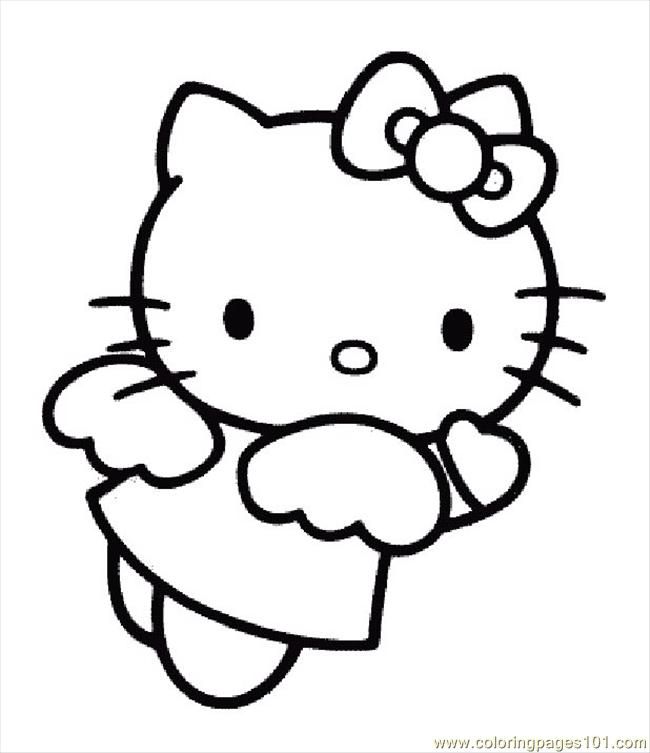 Angel Hello Kitty Coloring Page