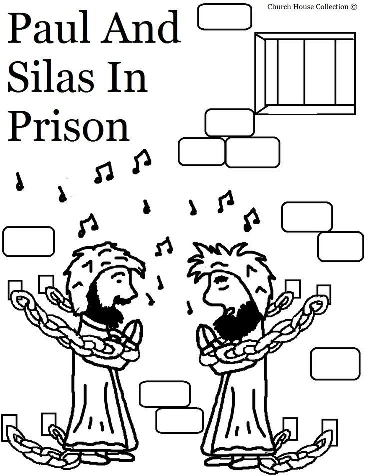 Paul And Silas In Prison Coloring Page - Coloring Home