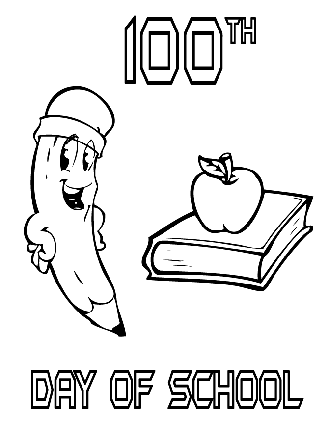 100th Day Of School Coloring Page | HM Coloring Pages