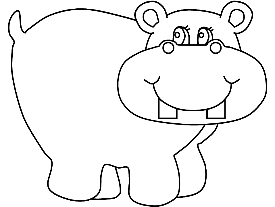 hippo Colouring Pages (page 3)