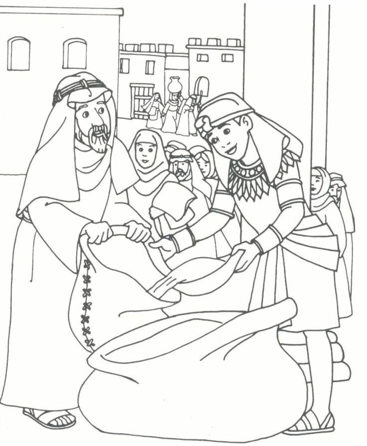 Joseph & brothers coloring page | biblia