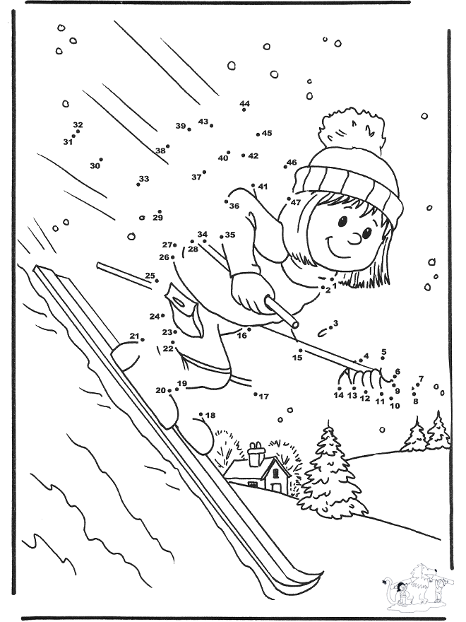 winter color by number Colouring Pages