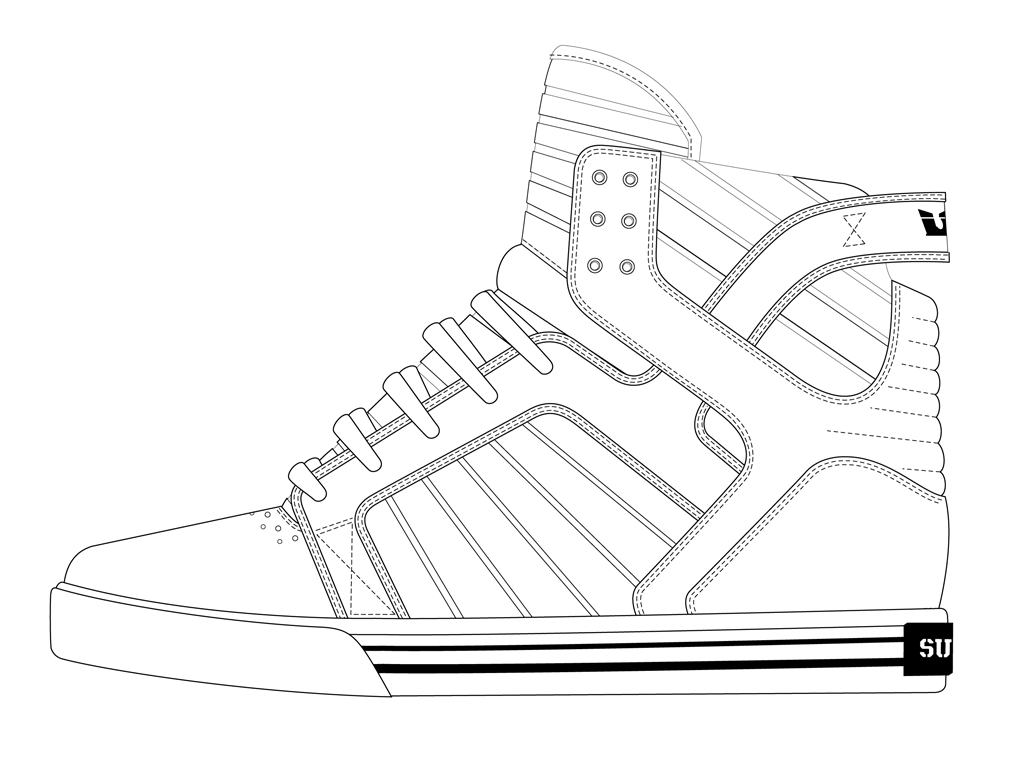 Shoe Outline Template Coloring Home