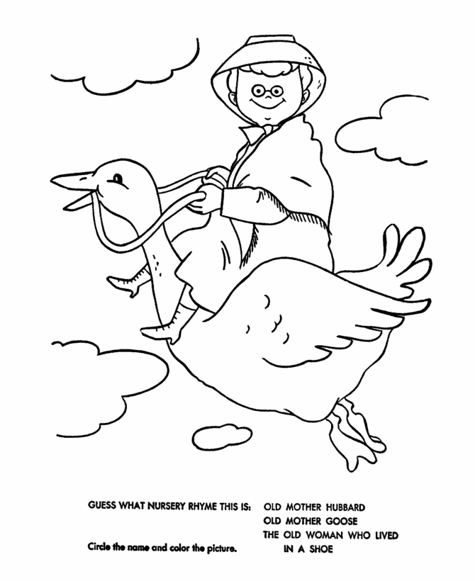 Mother Goose Nursery Rhymes Coloring Pages 107 Free Printable