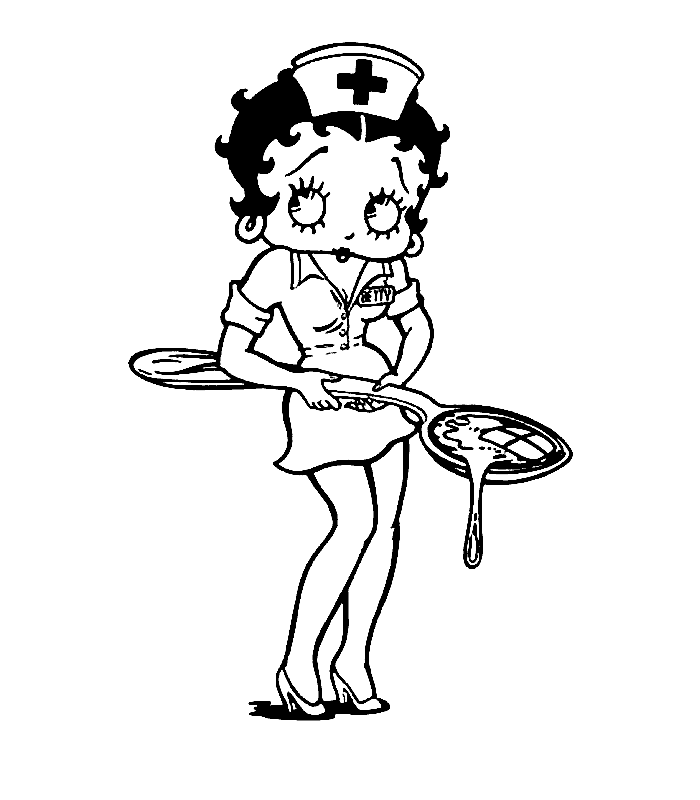 Betty Boop Moon Coloring Pages Betty Boop Nurse Coloring Pages 