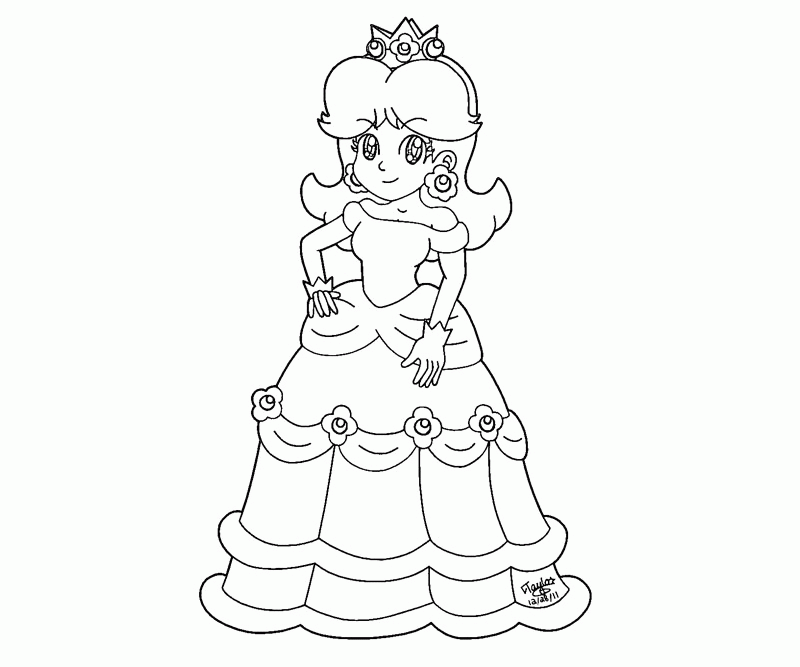 Coloring Pages Princess Peach Daisy Home Coloriage