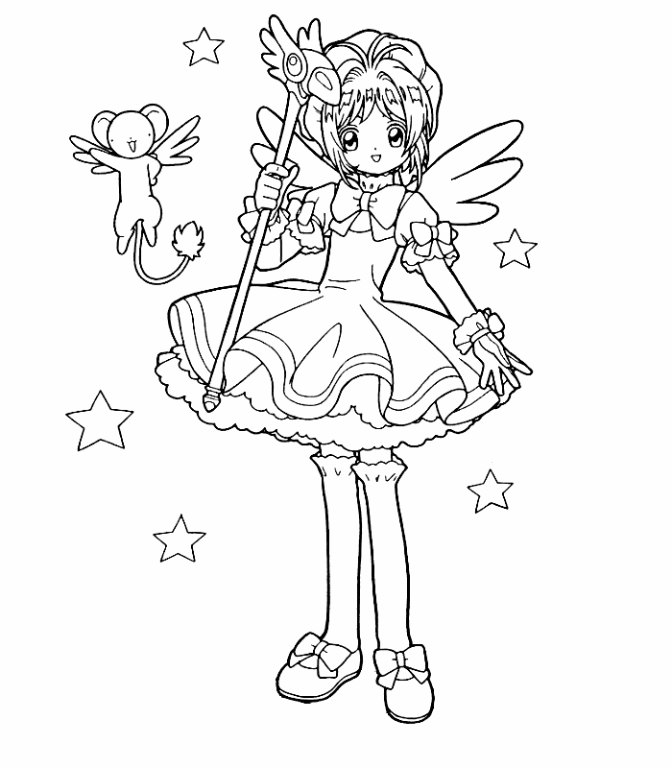 Cardcaptor Sakura Coloring Pages Free Printable Coloring Pages