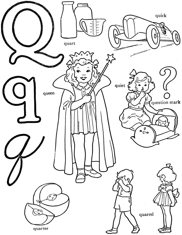 Letter Coloring Pages Home Abc Words Quart Free