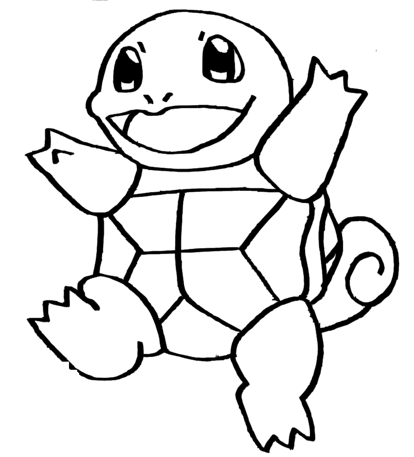 Pokemon Squirtle Coloring Pages Black And White Sketch Coloring Page