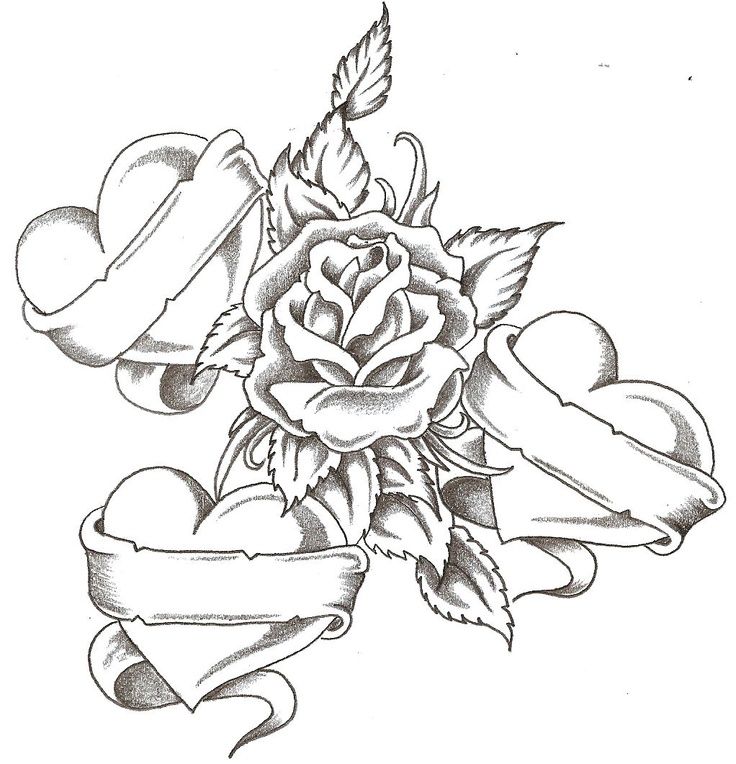 Hearts And Rose Colouring Pages (page 3) - Coloring Home