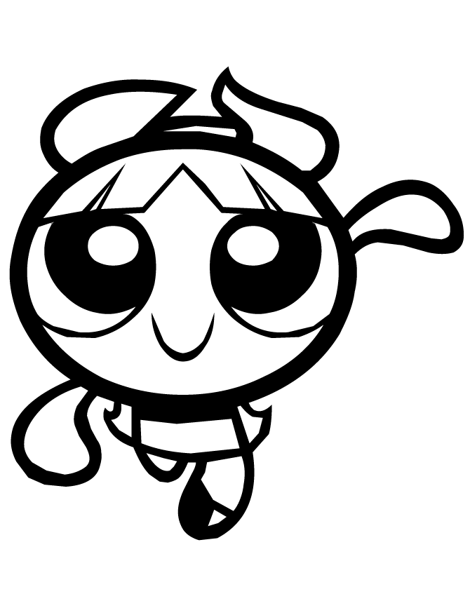 Blossom From Powerpuff Girls Running Coloring Page | Free 
