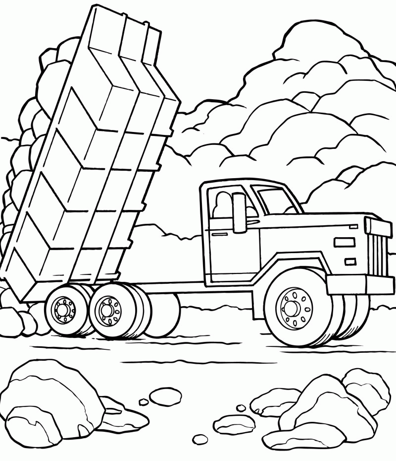 Free Dump Truck Coloring Pages