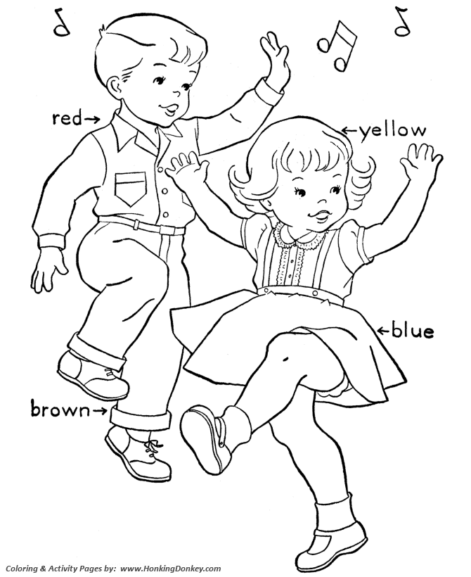 Birthday Dance Coloring Page | Kids Birthday Party Dance ...