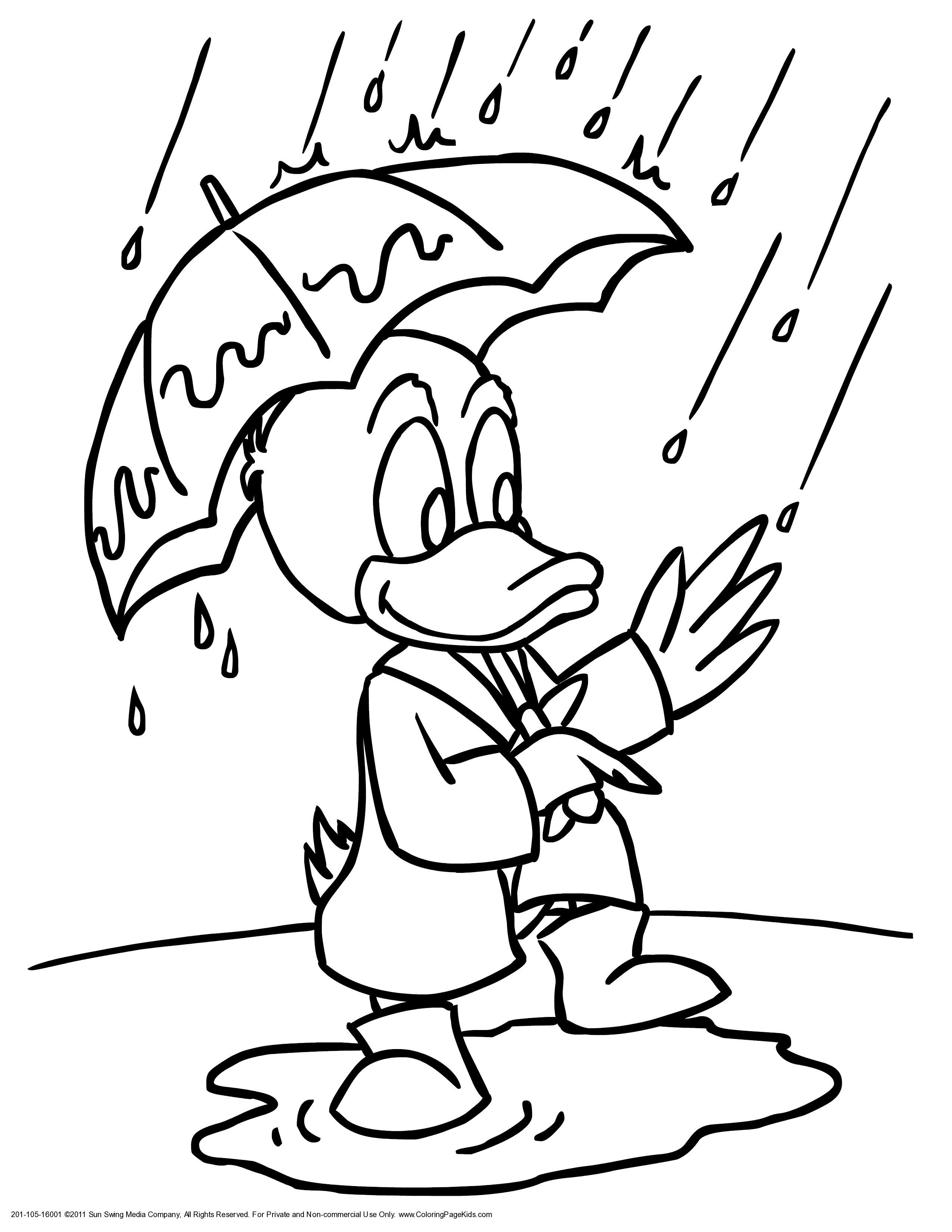 Raining Day - Coloring Pages for Kids and for Adults