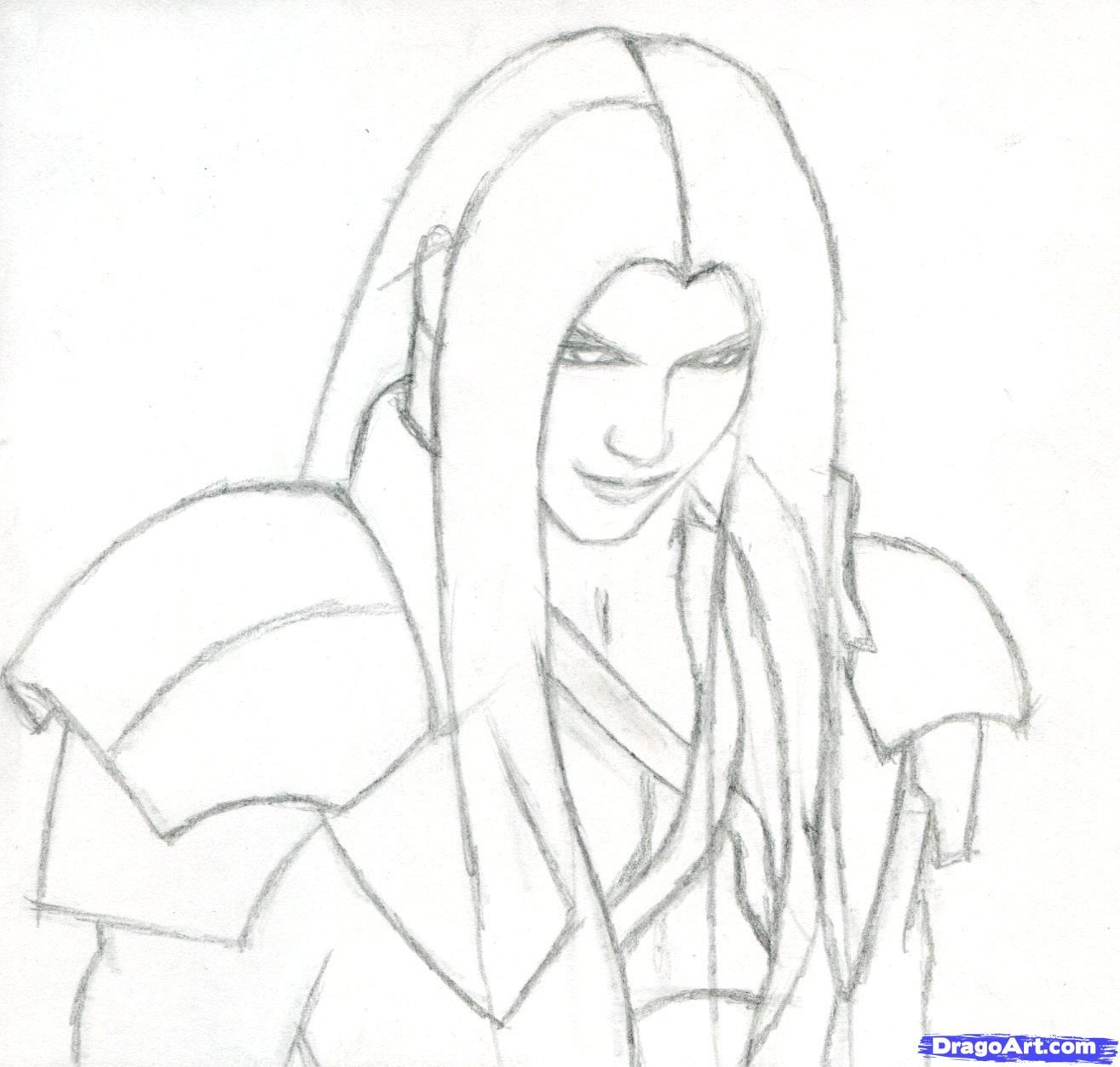 Draw Sephiroth, Final Fantasy VII, Step by Step, Drawing Sheets ...