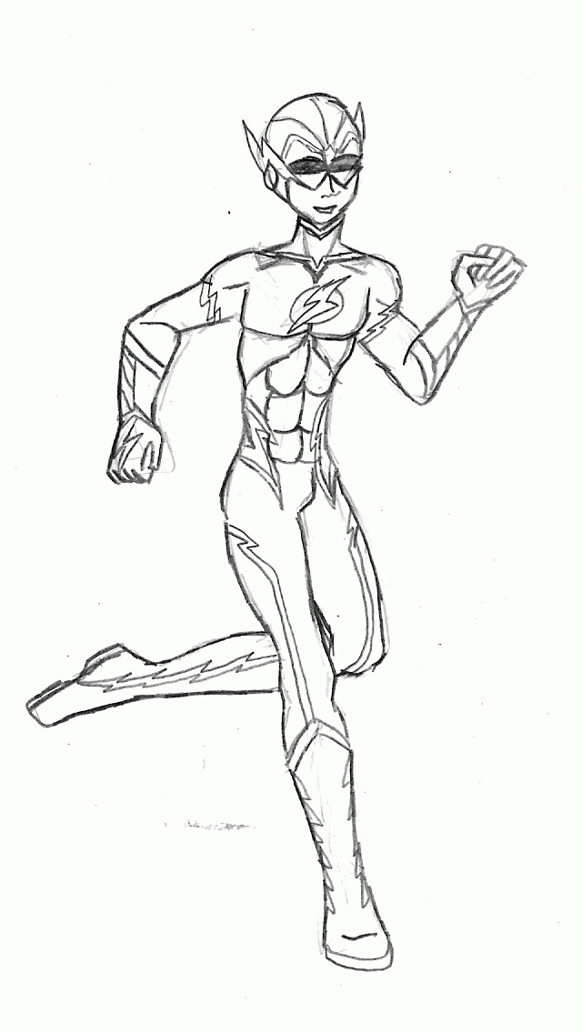 Teen Titans Kid Flash Coloring Pages Sketch Coloring Page