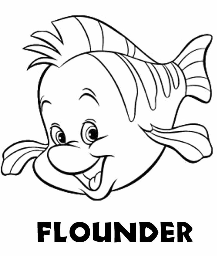 Flounder - Coloring Pages for Kids and for Adults