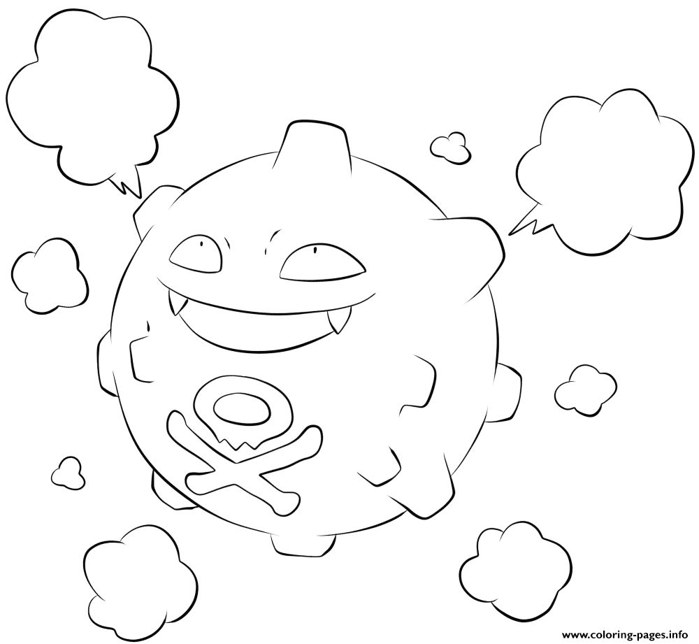 Print 109 koffing pokemon Coloring pages