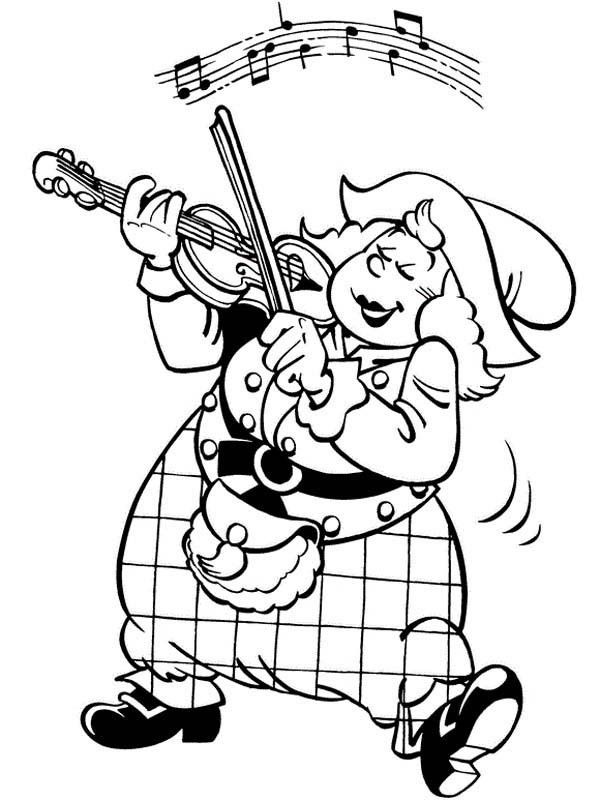 Chef of Piet Pirate Play Violin Coloring Pages | Bulk Color