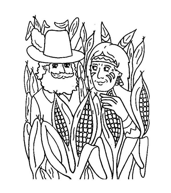 Indian Corn Coloring Sheet Page 1