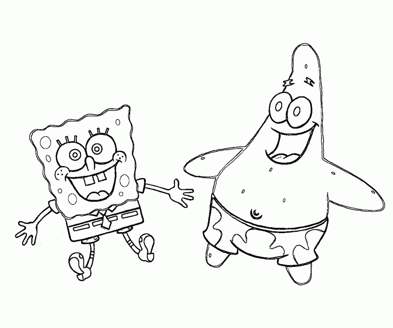 Spongebob And Patrick Coloring Page - Coloring Home