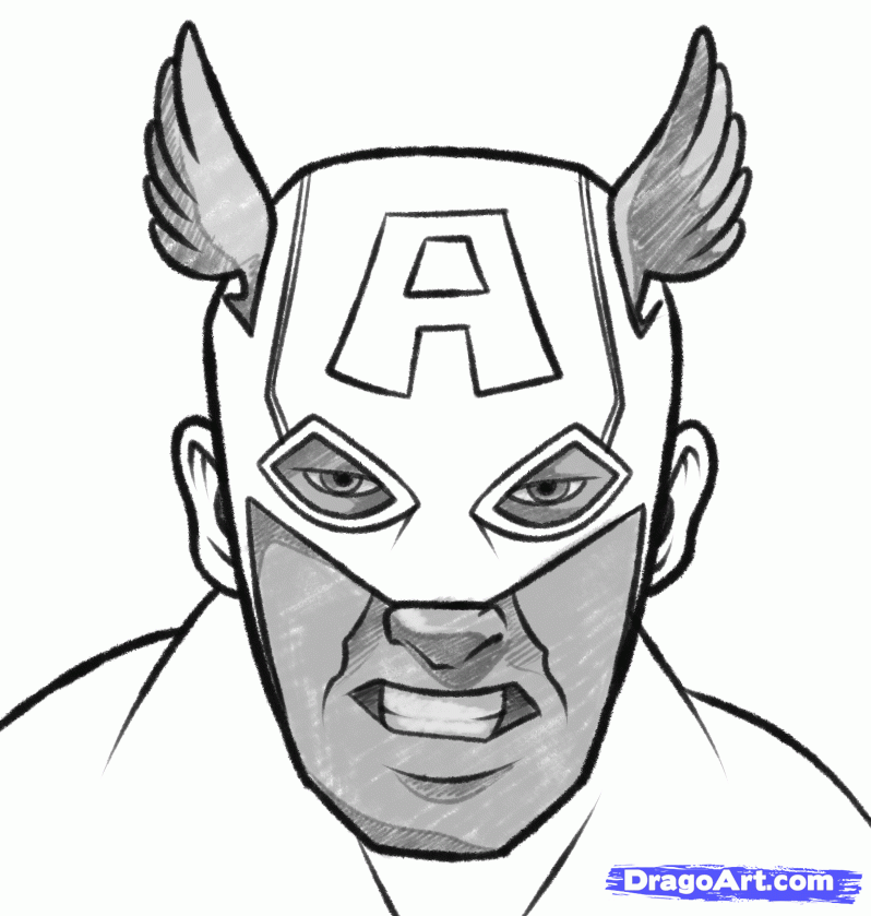 How to Draw Captain America Easy, Step by Step, Marvel Characters ...