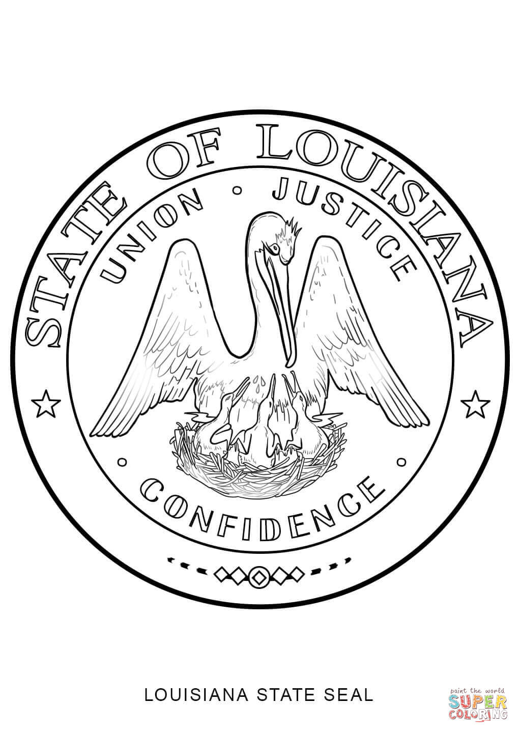 Louisiana State Flag Coloring Page