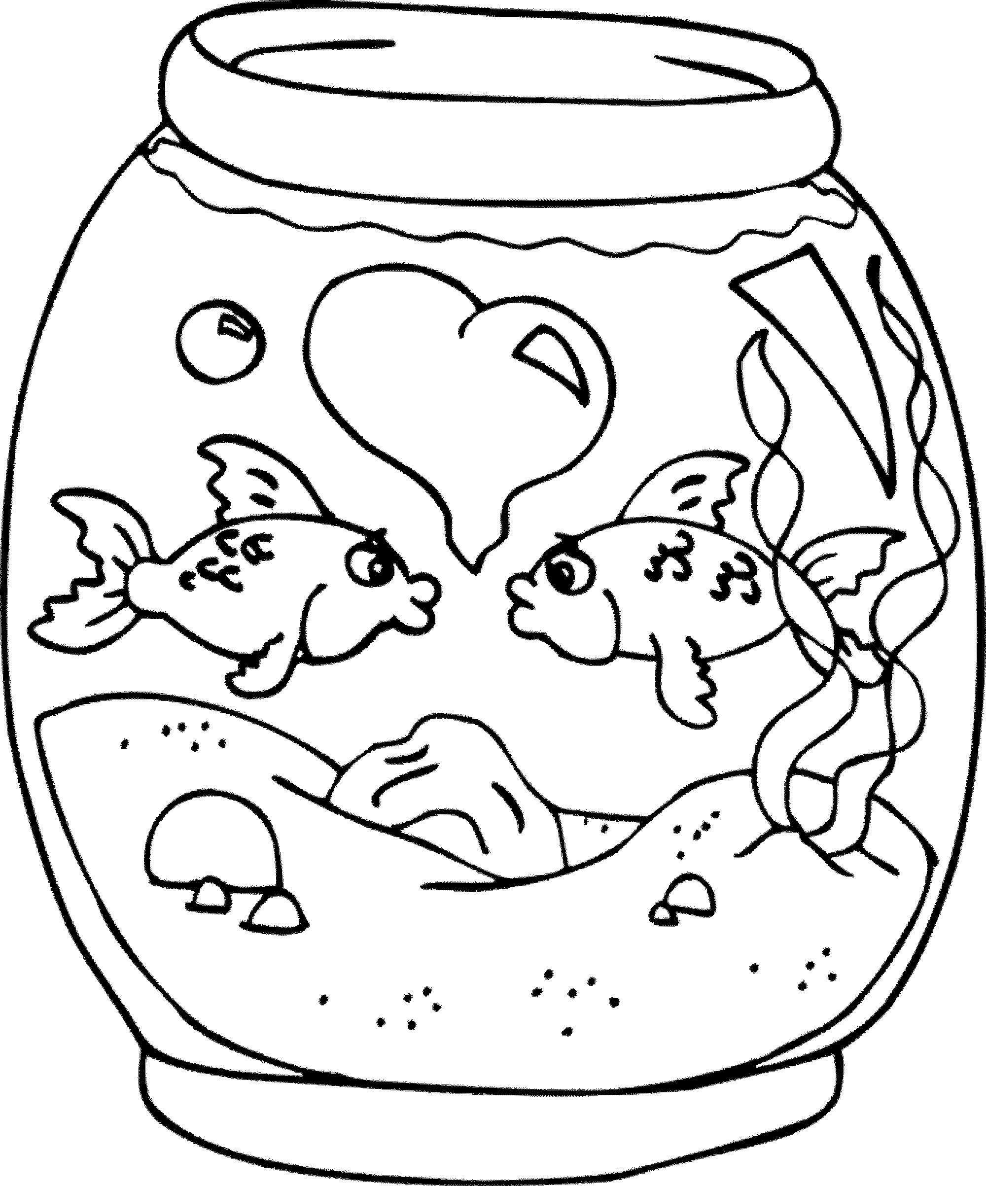 Fish Tank Coloring Pages Coloring Home