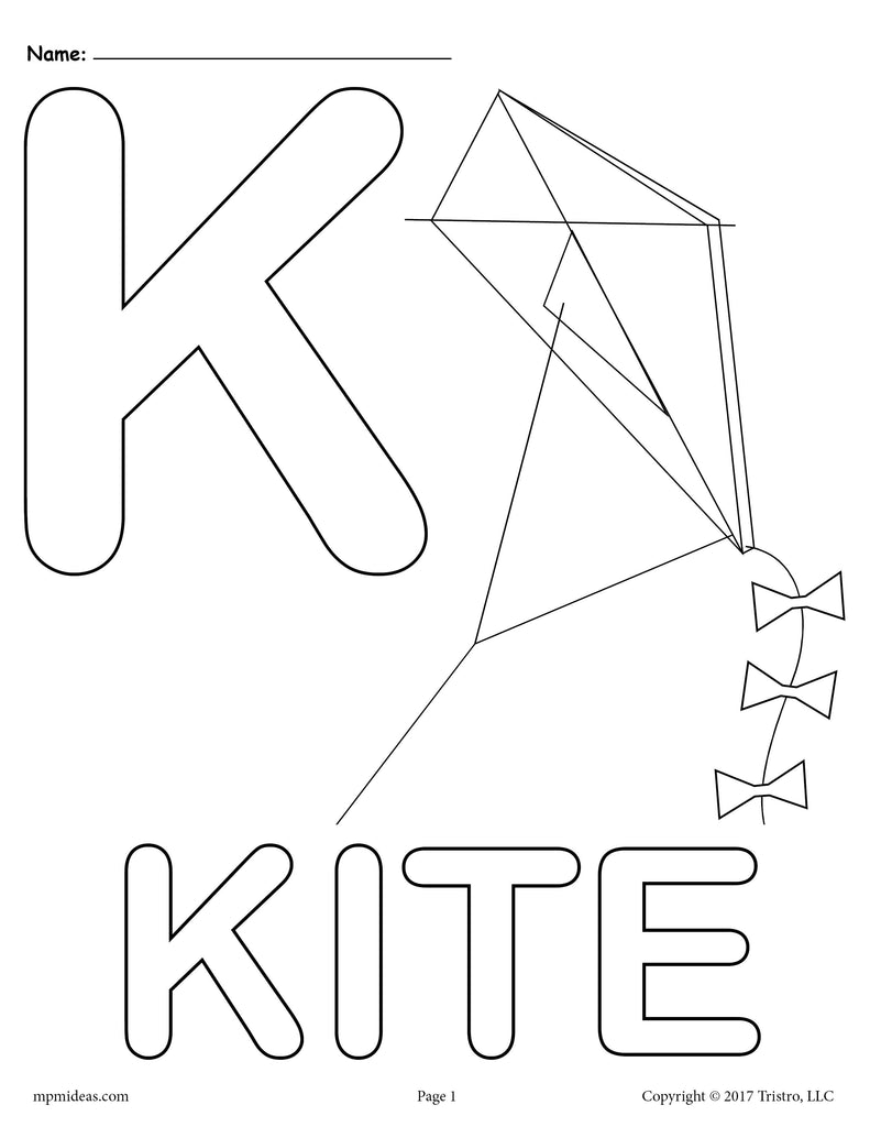 Letter K Alphabet Coloring Pages - 3 Printable Versions! – SupplyMe