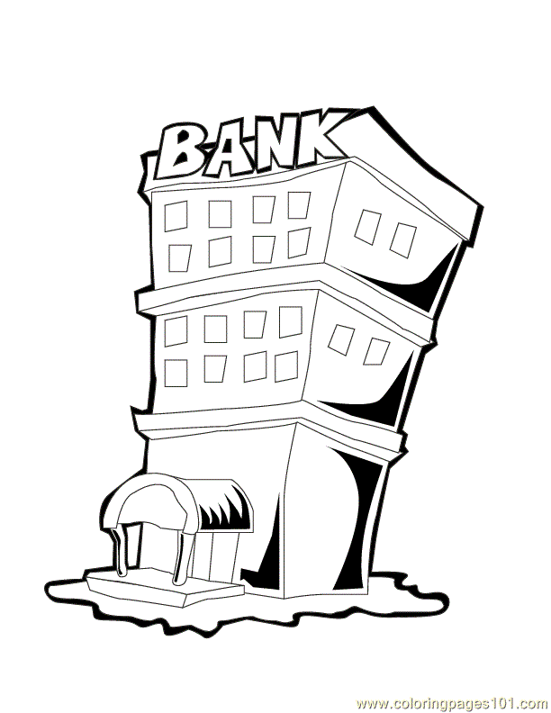 Bank building Coloring Page - Free Buildings Coloring Pages ...