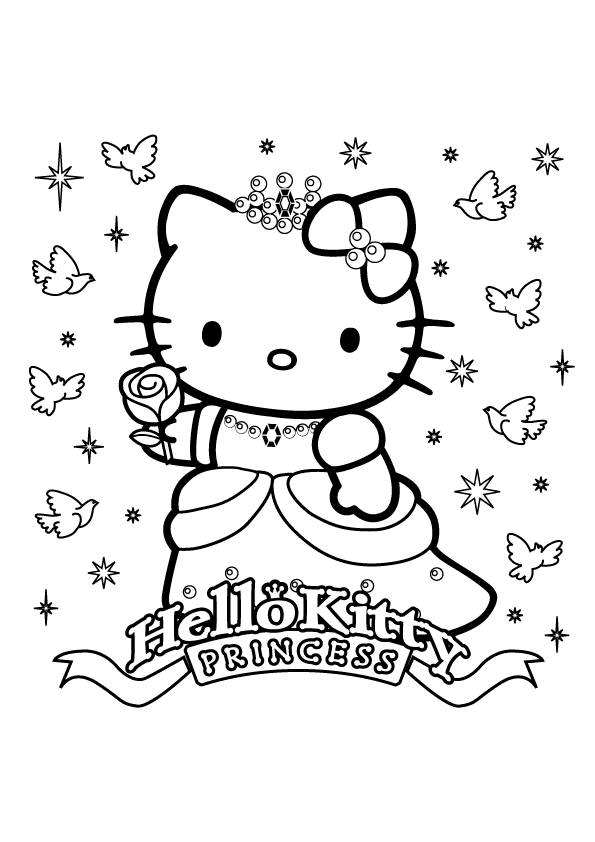 Hello Kitty Princess Coloring Pages | apeill32bit