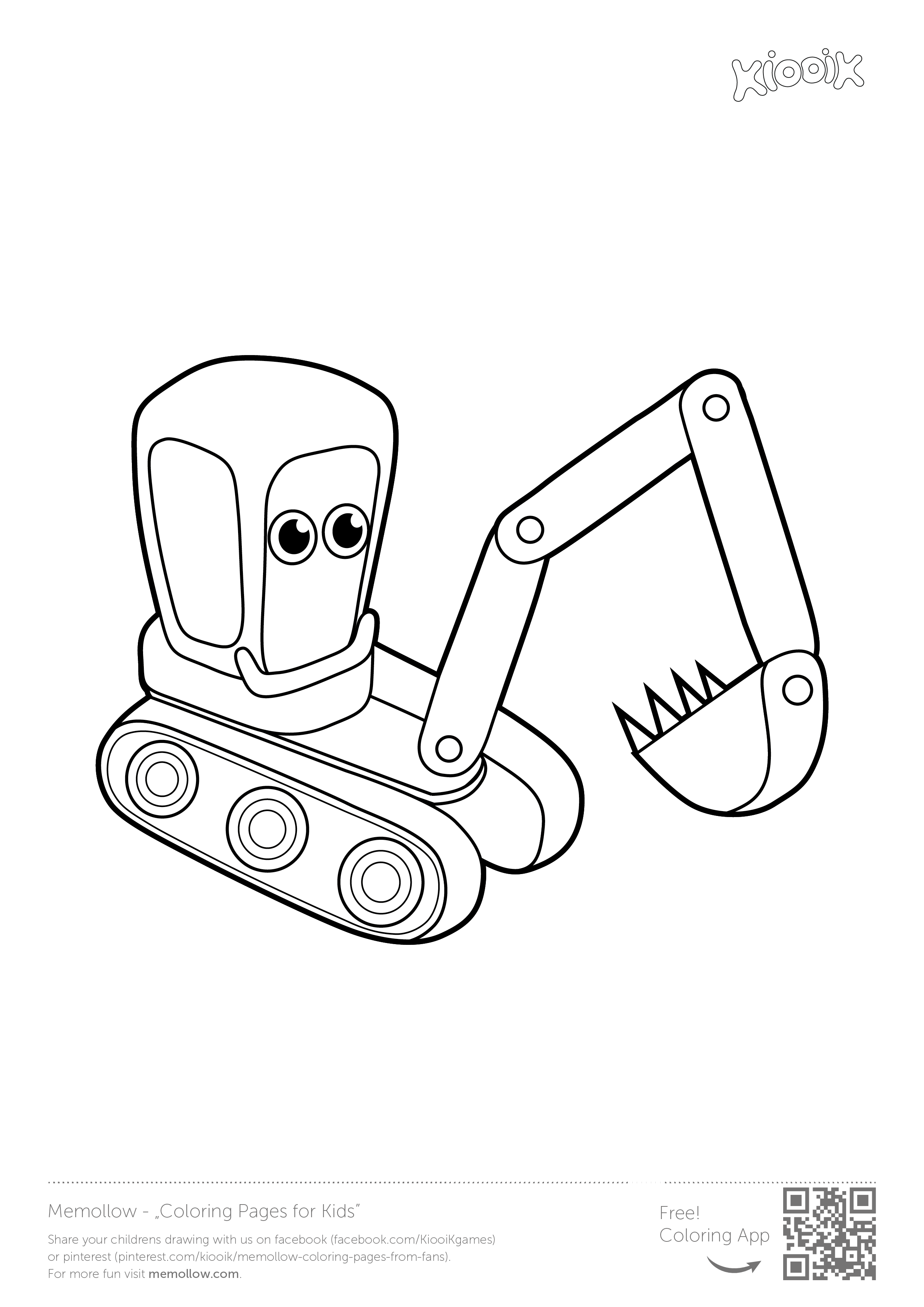 Excavator" #memollow to print #coloring pages for #kids printables ...