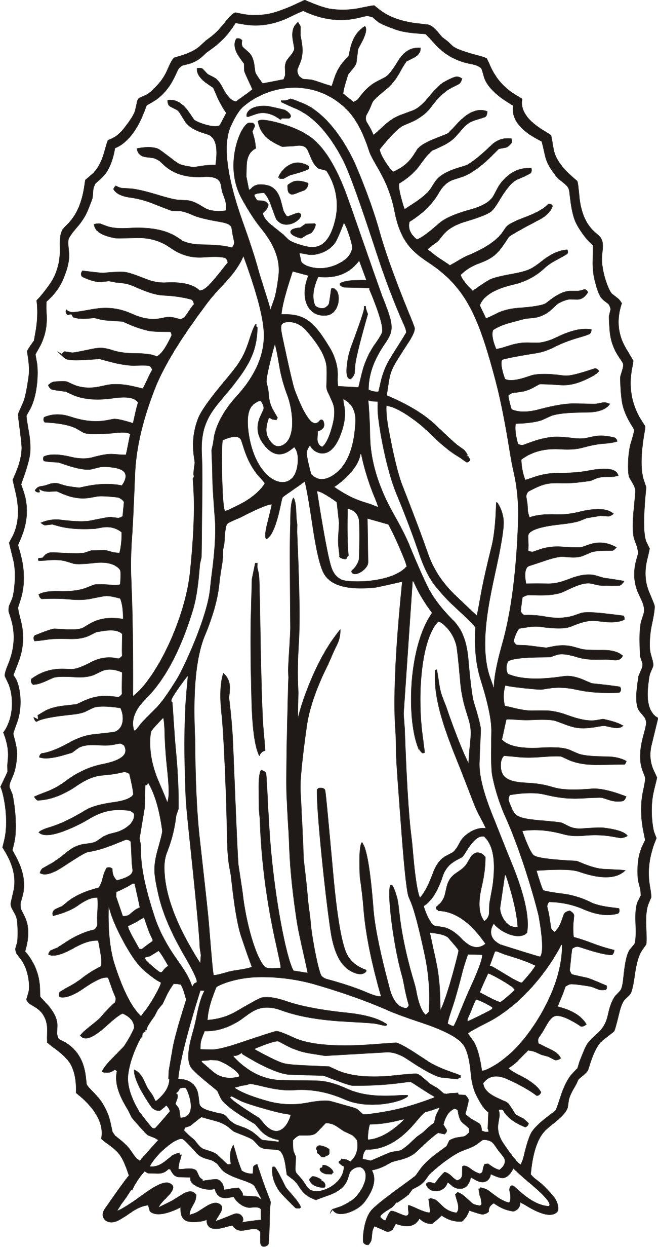 La Virgen De Guadalupe - Coloring Pages for Kids and for Adults
