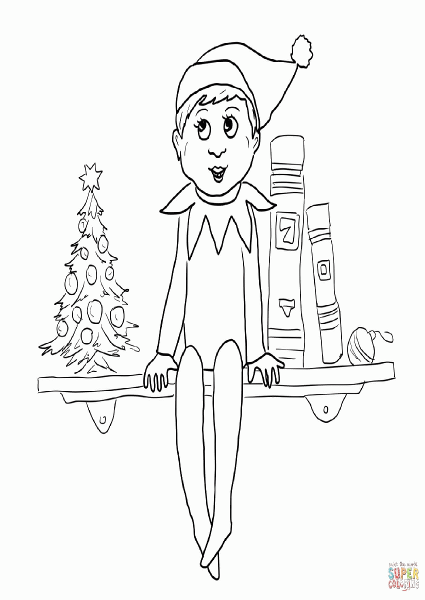 Elf On The Shelf Coloring Page 1