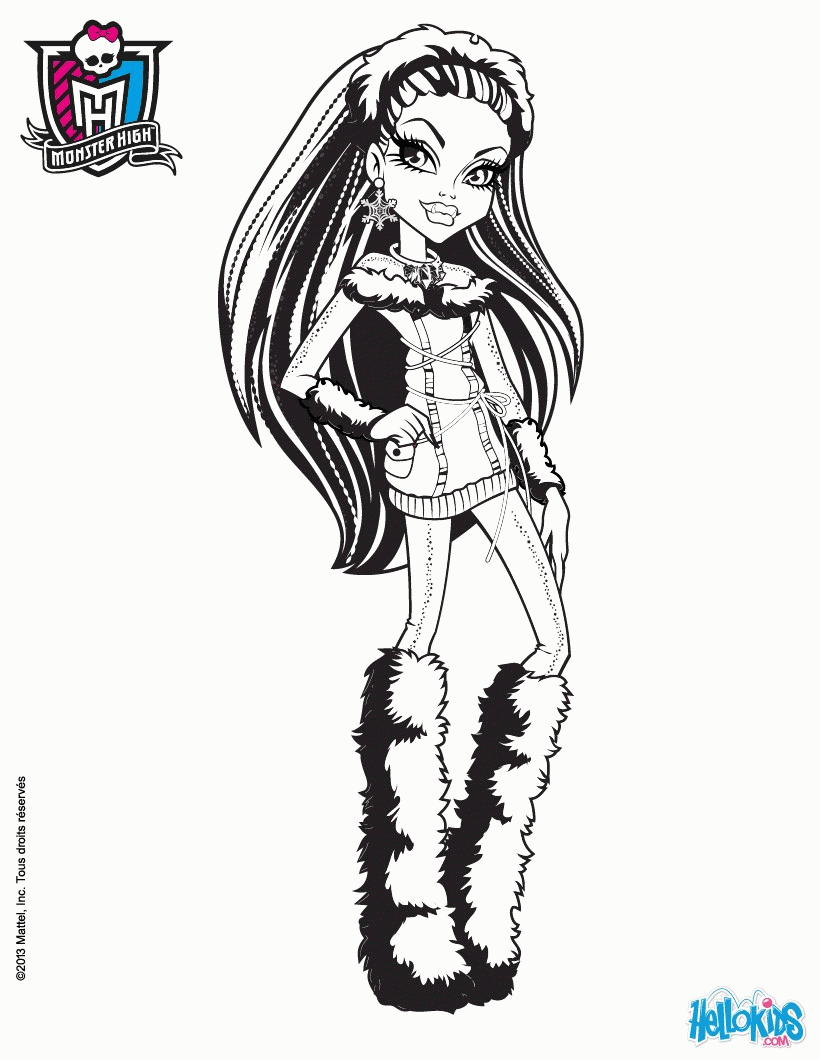 MONSTER HIGH coloring pages - Clawdeen, Frankie and Draculaura